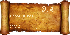Donát Mihály névjegykártya
